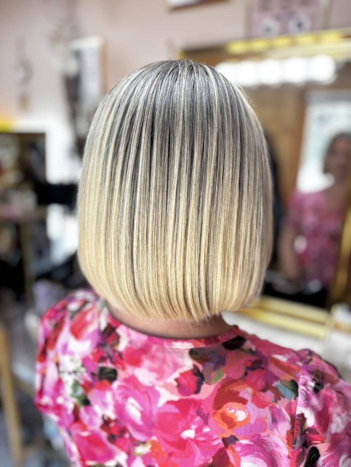 Balayage blond bob
