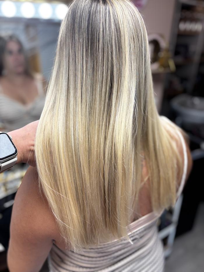Balayage blond long